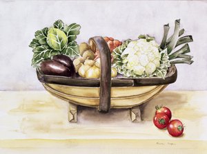 Naturaleza muerta con una cesta de verduras, 1996